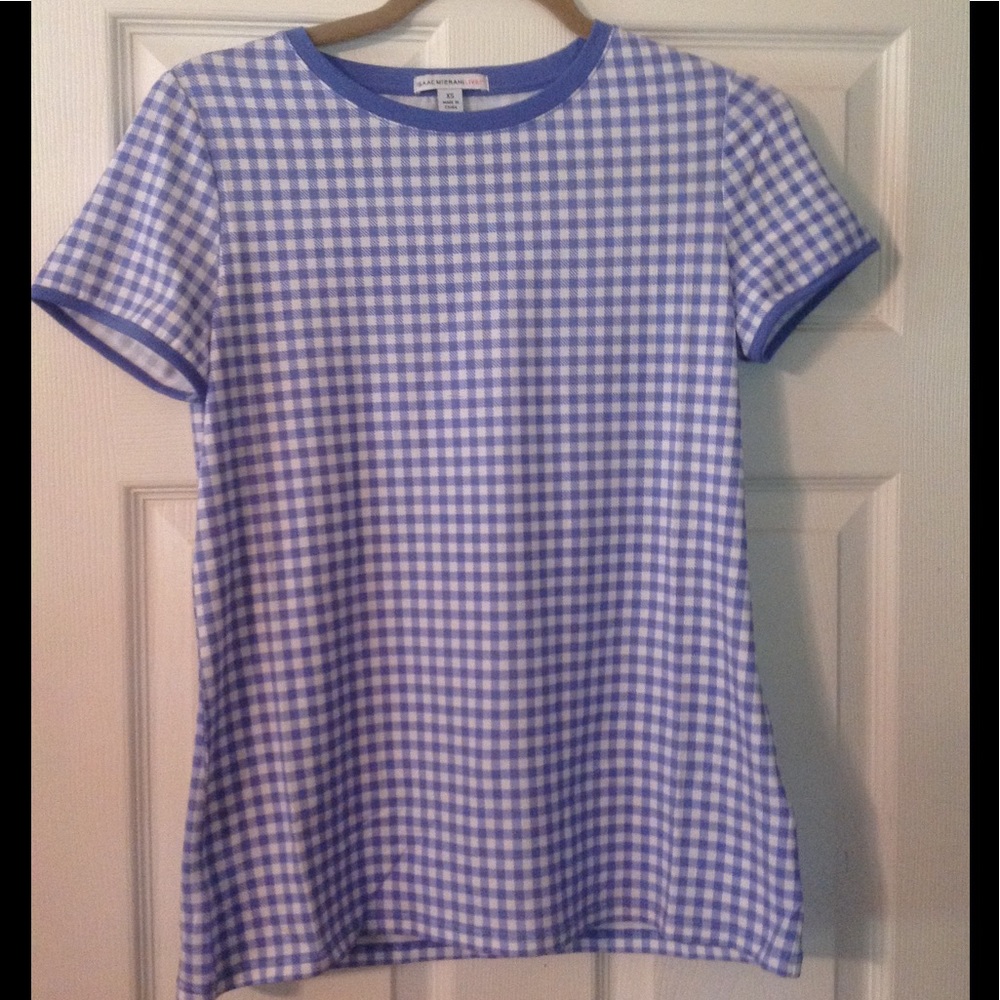 NWOT  Gingham Printed Short Sleeve Knit Tee